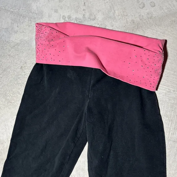 Pink Coconut Boutique Victoria's Secret PINK Women's Y2K Fold Over Yoga Pants Pink Sparkle Size XS - Image 6