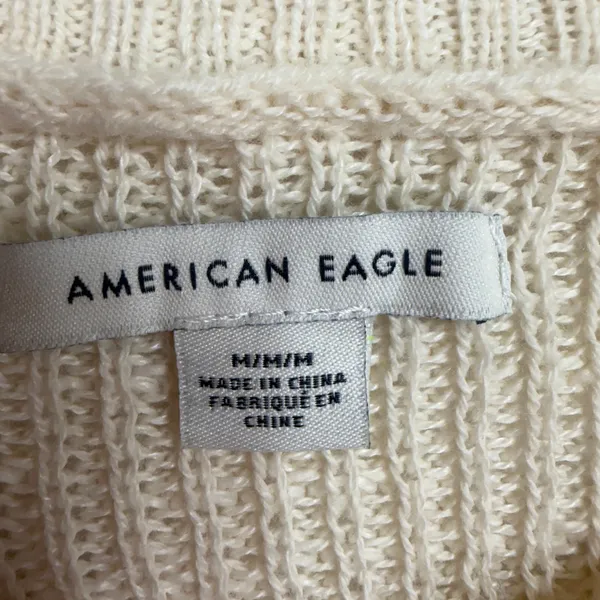 American Eagle Medium Sweater Rainbow Stripe Cropped Balloon Sleeve Oversized - Image 7