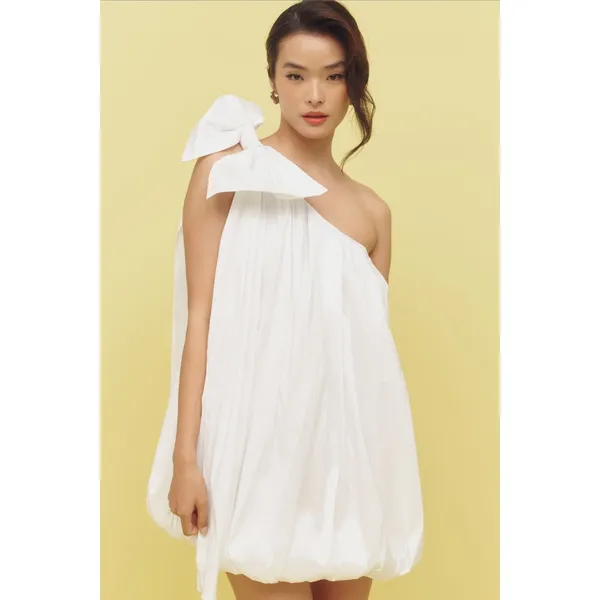Bardot Razia White One Shoulder Bow Bubble Mini Dress‎ NWT 6 - Image 9