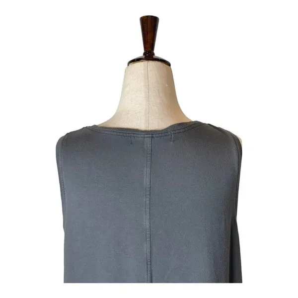 Flax Gray Jersey Knit V Neck Sleeveless Mini Tunic Dress‎ Size M - Image 4