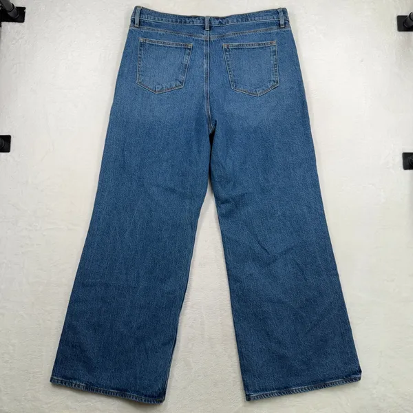 LOFT 14 The Wide Leg Jeans Blue High Rise Stretch 781787 Casual Minimalist - Image 10