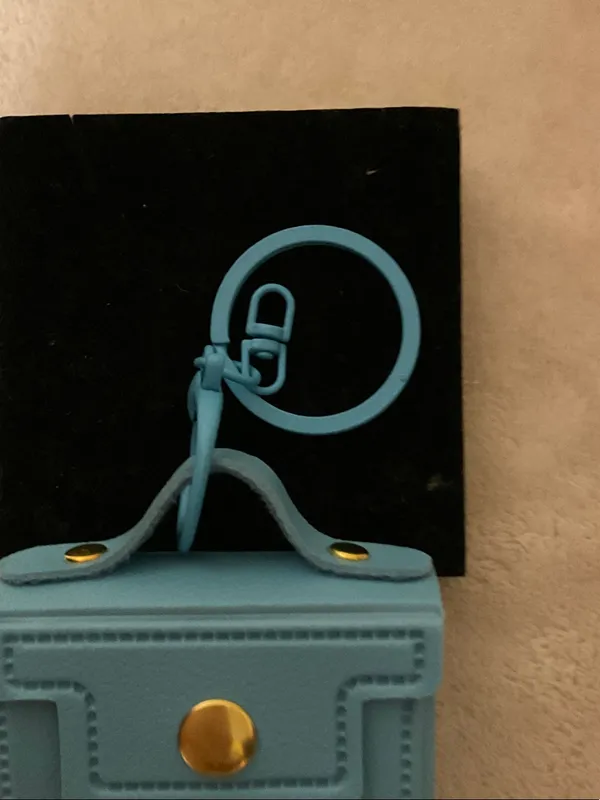 Sky Blue Mini Purse Key & Card Holder with Gold Snap - Image 6