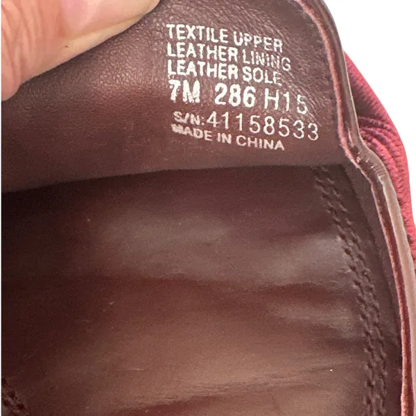 Tory Burch Burgundy Velvet Acorn Charm Smoking Slippers Loafers 7 - Image 9