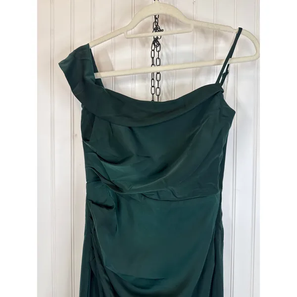 NWT Lulus Showing Off a Little Dark Green Asymmetrical Tulip Midi Dress Size L - Image 6