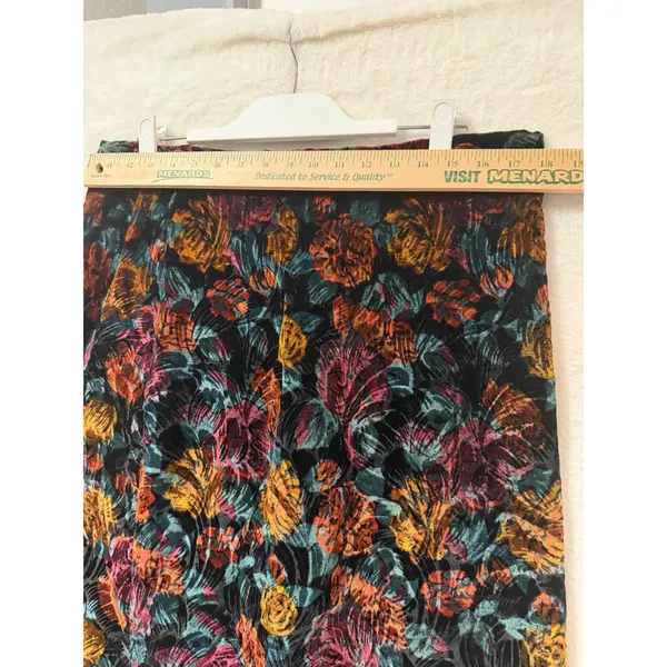Nu-Bar Fashions Vintage Floral Velvet Pencil Skirt Womens 22W Made in USA Black - Image 3