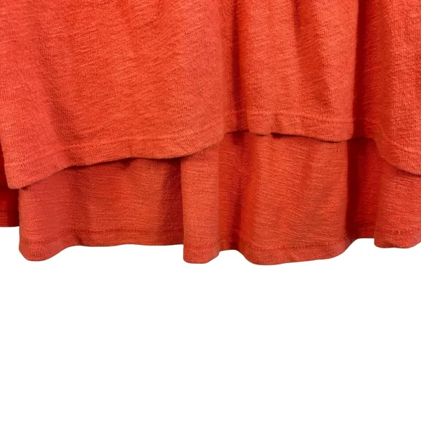 Pilcro By Anthropologie 100% Cotton Tangerine Baby Doll‎ Peplum Blouse Size M - Image 5