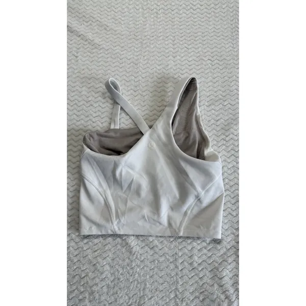 Lululemon Asymmetric Yoga Tank Top White Nulu One Shoulder Size 4 LW1EI5S - Image 3