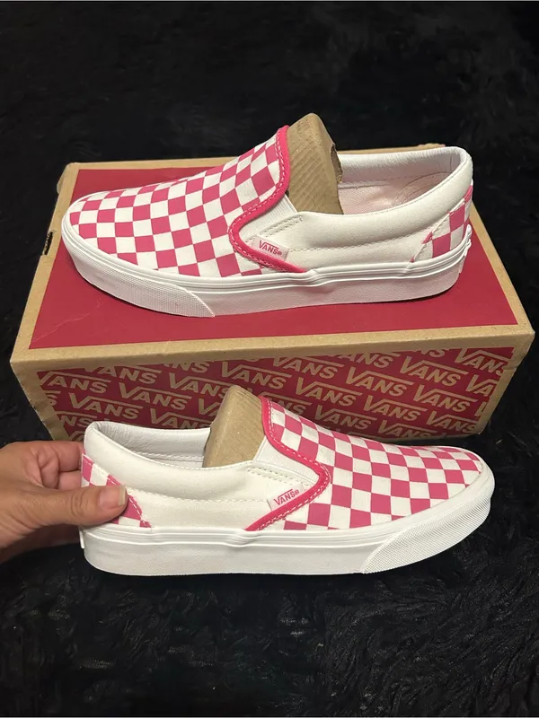 VANS off the wall checkerboard pink slip on shoes sneakers women’s 8 new - Image 7
