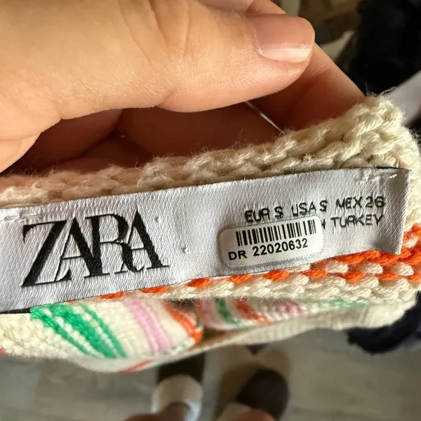ZARA Striped Knit Tank Top Cream Orange Green Pink Scoop Neck Sleeveless‎ - Image 3