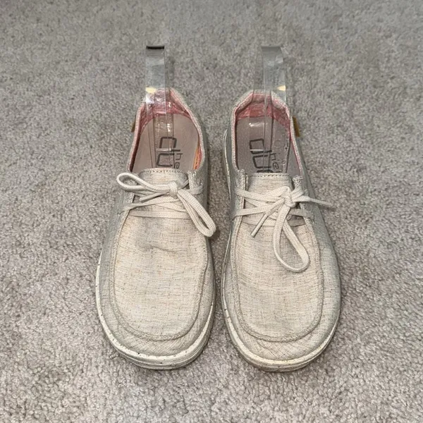 Hey Dude Wendy Chambray White Nut Slip On Shoe Sz Women's 6 - Image 2