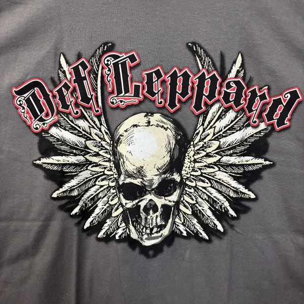 Def Leppard Winged Skill Graphic Gray T-Shirt XL - Image 2