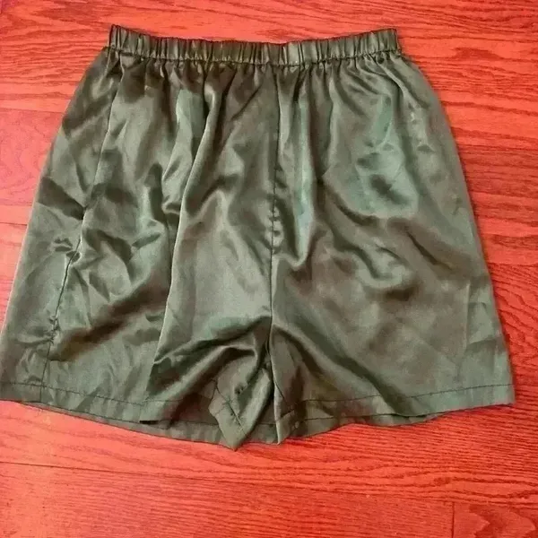 Pajamagram Pajamas Christmas Candy Cane Flannel Top Satin Shorts Size Large - Image 6