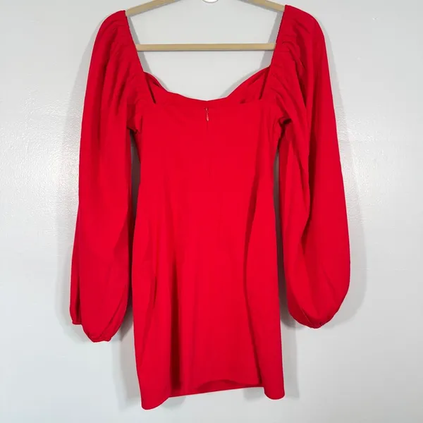 Princess Polly Lillie Corset Mini Dress Long Puff Sleeve Bodycon Red Formal HOCO - Image 3