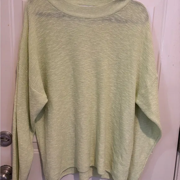 FP Beach slightly sheer light lime green sweater size M used. - Image 2
