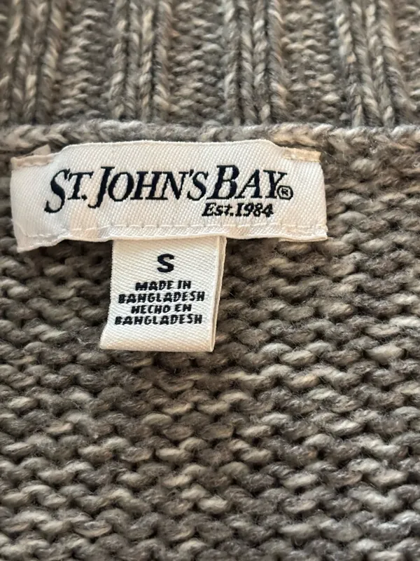 St. John's Bay Cardigan Women’s Size S Gray Cable Knit Sweater - Image 12