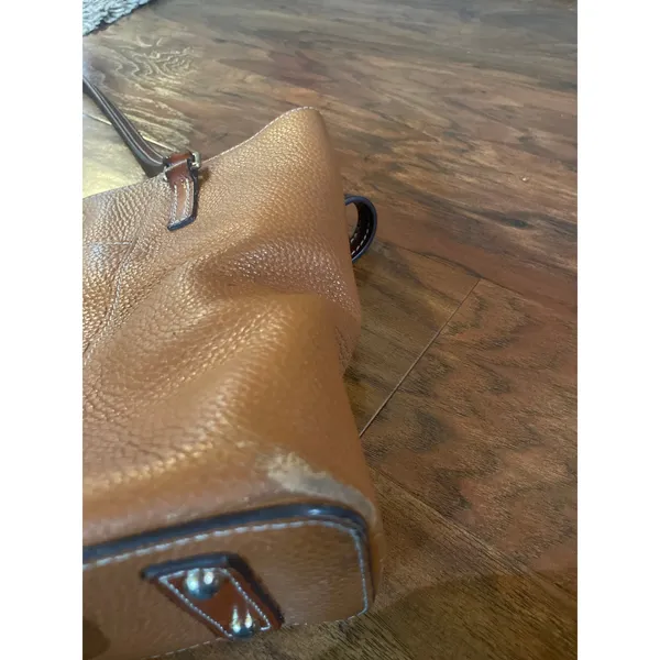 DOONEY & BOURKE Small Pebble Lexington Shopper Tote Purse Bag Caramel Leather - Image 8