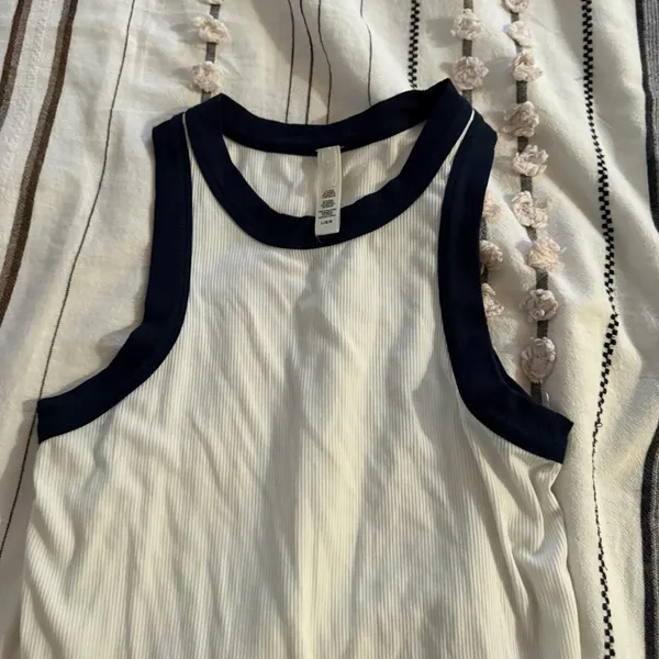 Skims soft lounge white and blue contract dress size large - Image 4