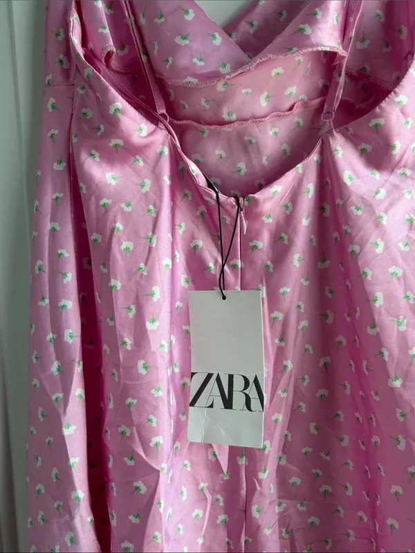 Zara Pink Floral Cowl Neck Slip - Image 5