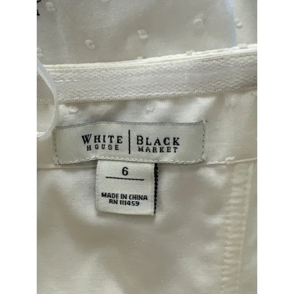 White House Black Market White Floral Embroidered Strapless Dress Women 6 A-Line - Image 10