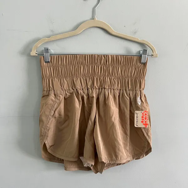 Free People Movement NWT The Way Home Clay Tan High Rise Shorts - Image 7