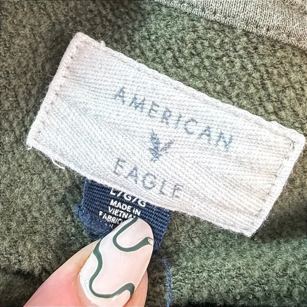 American Eagle Womens Olive Green Graphic Crewneck Sweatshirt Large Relaxed Fit - Image 3