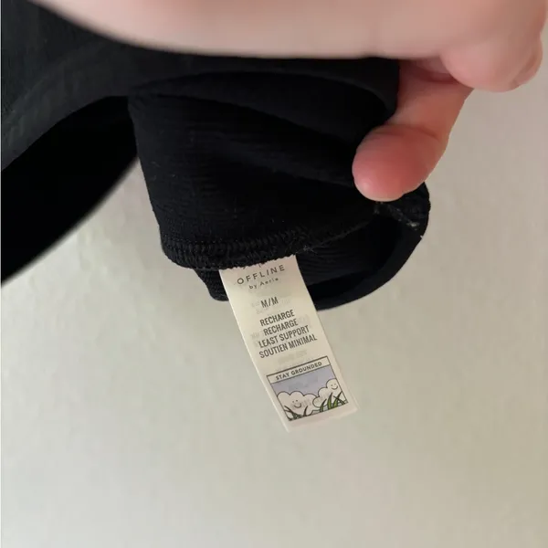 Aerie Black Fitted Sleeveless Crop Tank - Image 3