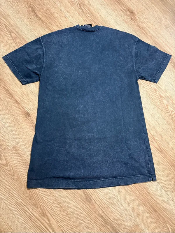 Nike Sportswear Womens Washed T-Shirt Dress XS Blue Mock Neck Pocket Just Do It - Image 3