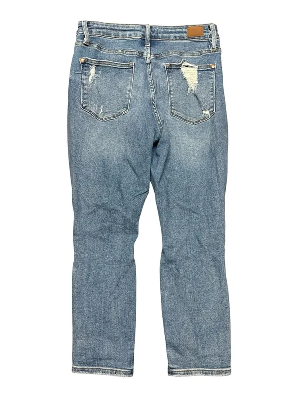 Judy Blue Distressed Boyfriend Fit Cotton Blend Denim Jeans Size 11/30 - Image 4