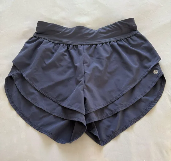 Navy Blue Active Shorts With Built In Bottoms Size M - Image 3