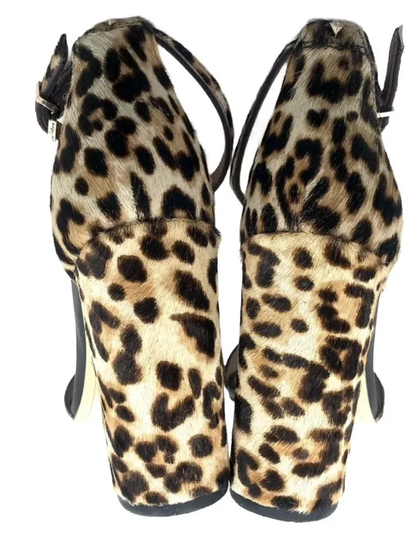 Sam Edelman Tan & Black "Yaro" Genuine Fur & Leather Animal Print Heels (6.5) - Image 5