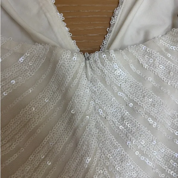No Brand Beaded Maxi Dress Gown Bridal Size S White - Image 7