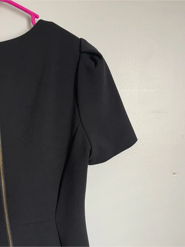 CALVIN KLEIN | Black Short-Sleeve Sheath Midi Dress Sz 6 - Image 5