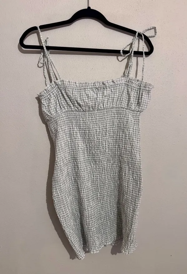 Princess Polly Korina Mini Dress Size US 6 Green Gingham - Image 3