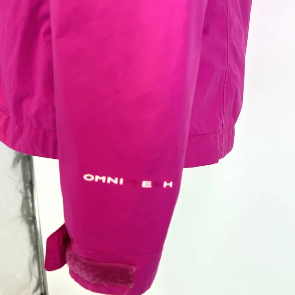 Columbia Womens Ski Rain Jacket Waterproof Hooded Omni-Tech Shell Pink XS - FLAW - Image 7