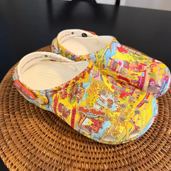 Walt Disney World Magic kingdom map crocs‎ size 9 women’s; 7 men’s - Image 4