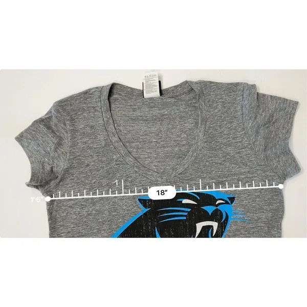 2/$20 NFL Team Carolina Panthers Gray Vneck Tee Shirt M(10-12) Graphic T-shirt - Image 5