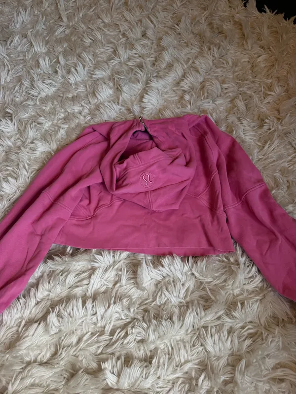Pink Lululemon Cropped Scuba  - Image 2