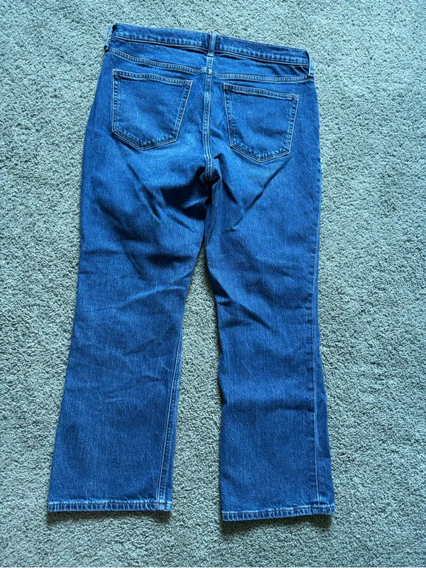 J. Crew Mid Rise Flare Crop Jeans Womens Size 29 Button Fly Cotton Stretch Denim - Image 9