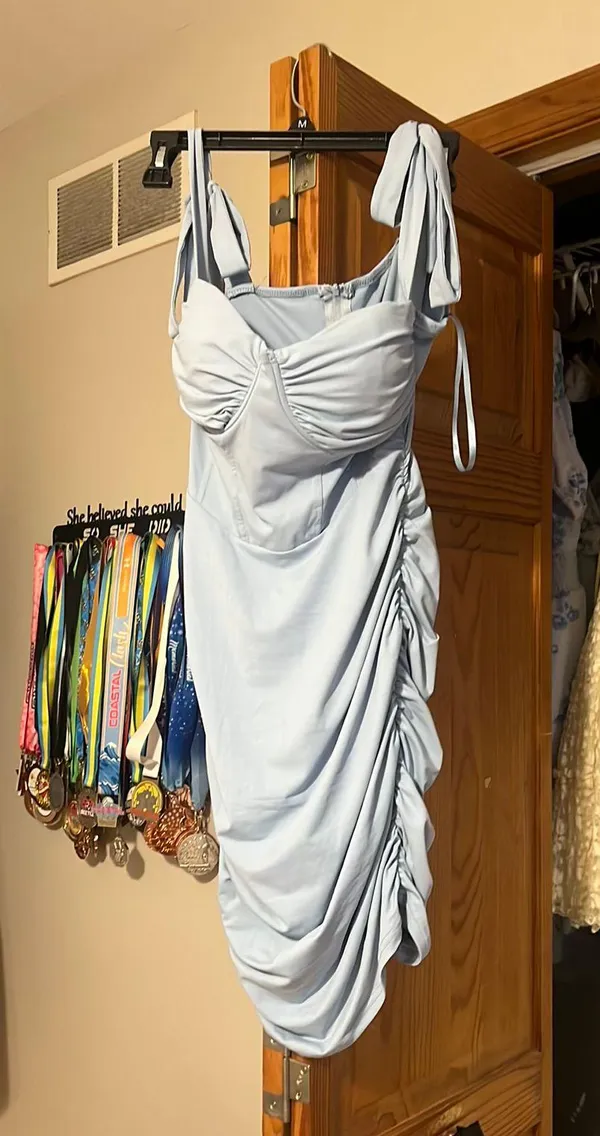 Lucy in the Sky Bodycon Blue Dress - Image 2