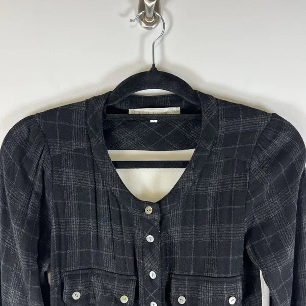 Ulla Johnson Women’s Size‎ 2 Plaid Popover Top Ruched Silk Back Designer - Image 2