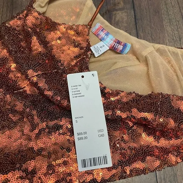 Urban Outfitters Bronze Gretta Sequin Slip Mini Dress - Image 4