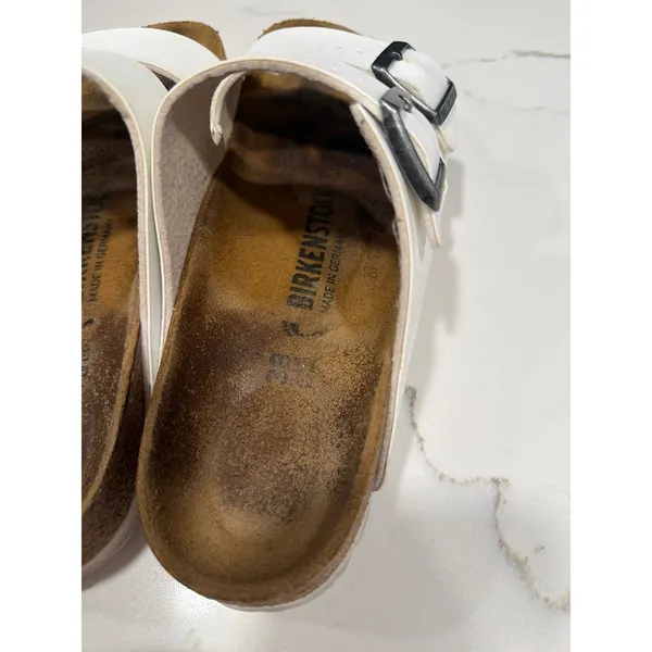 Birkenstock Arizona white sandals women's 38 - Image 3