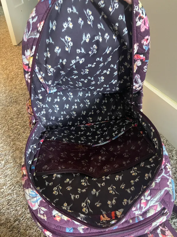 Vera Bradley Campus Backpack Maroon Floral - Image 13