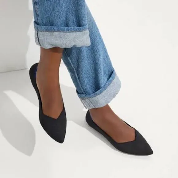 Rothy’s The Point II Washable Pointed Toe Ballerina Flats Black 9 - Image 3