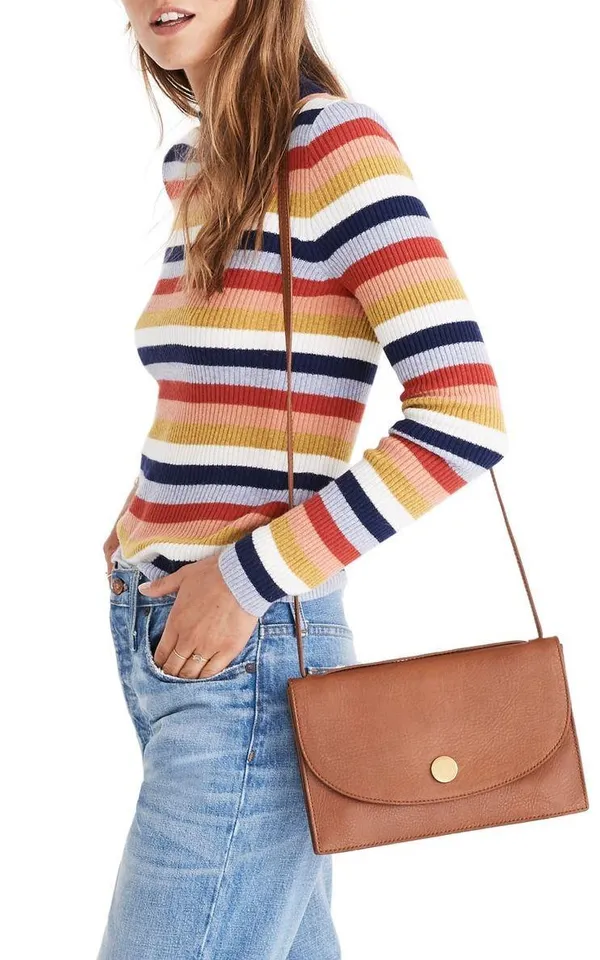 Madewell Pullover Stripe Sweater Merino Wool Alpaca Blend Size Medium 70’s Style - Image 2