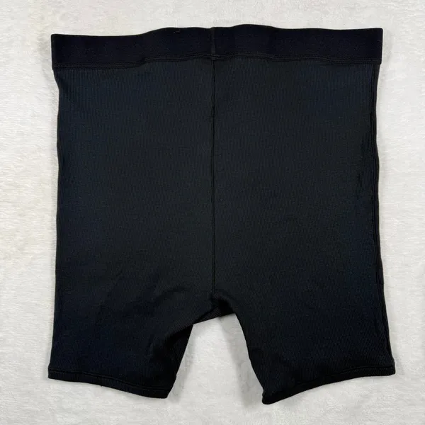 Skims Cotton Rib Boxer Onyx Black Ribbed High Waisted Shorts Womens XL‎ NEW - Image 7