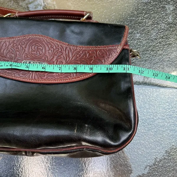 Vintage st. Borse Purse Pocketbook Black Brown Leather? Western - Image 11
