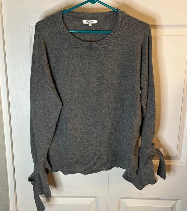 Tie-Cuff Pullover Sweater M - Image 8