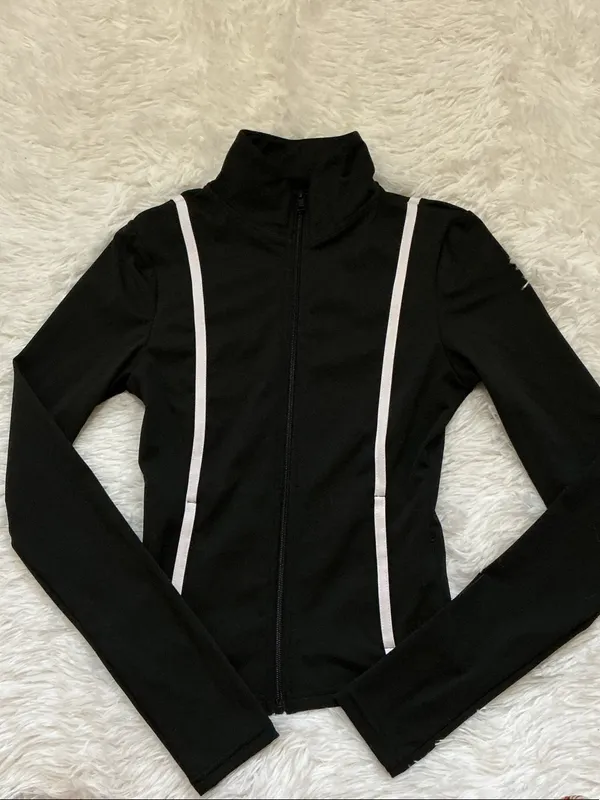 Sommer Ray Black Active Zip Jacket & Leggings Two Piece Set with White Lining - Image 4