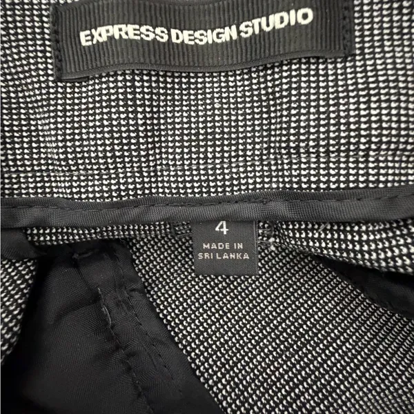 Express Design Studio Size 4 Dress Pants Micro Check Black White Career(A496)✨ - Image 9